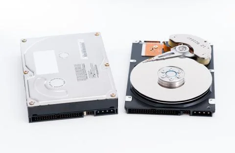 Harddrives on white background Stock Photos