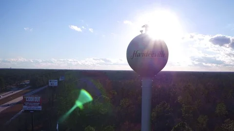 Hardeeville Tower Backlit Vídeo Stock 85203336