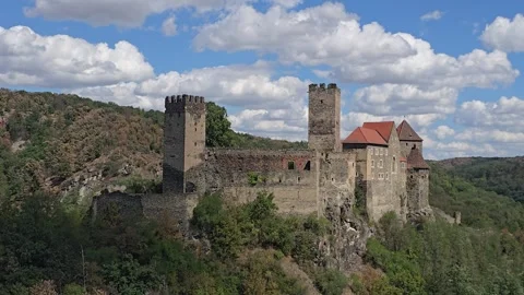 Hardegg Castle in the Thaya Valley, Austria - Time-Lapse Stock Footage 343402220