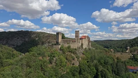 Hardegg Castle in the Thaya Valley, Austria - Time-Lapse Stock Footage 343402287