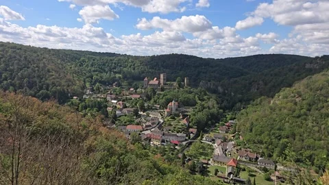 Hardegg Castle in the Thaya Valley, Austria - Time-Lapse Stock Footage 343402430