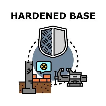 Hardened base concept for strength and building Illustrazione stock