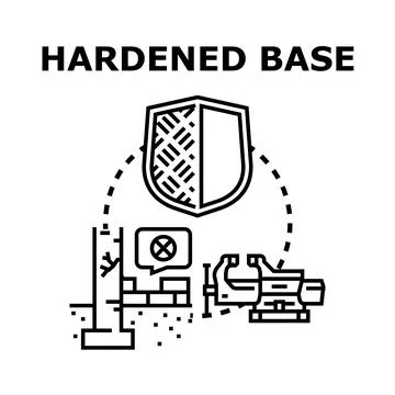 Hardened base concept for strength and building Illustrazione stock