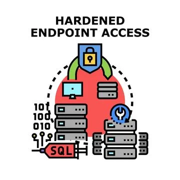 Hardened endpoint access protecting digital systems and data Stock Illustration