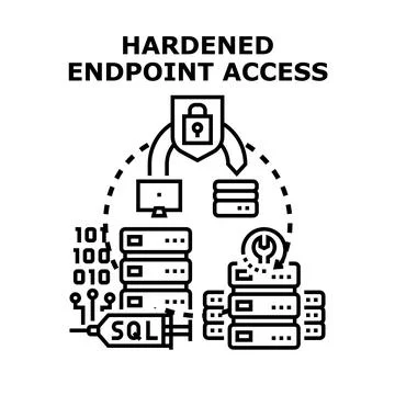 Hardened endpoint access protecting digital systems and data Stock Illustration
