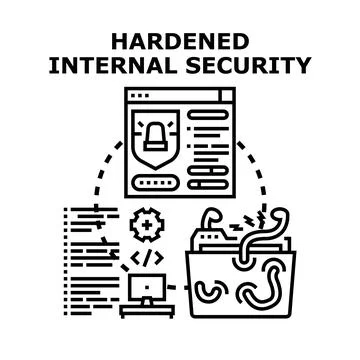 Hardened internal security system protecting digital data Stock Illustration
