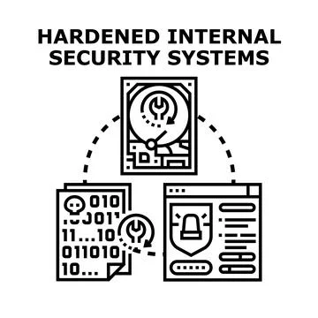 Hardening internal security systems and data protection Stock Illustration