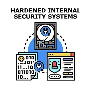 Hardening internal security systems and data protection Stock Illustration