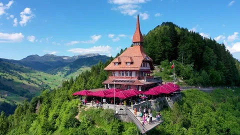 Harder Kulm close-up with viewing platform Stock Footage 247086522