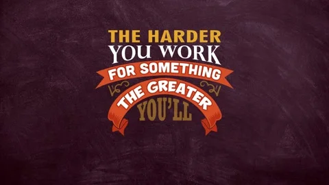 The harder you work for something motivation quote video Stock Footage 221451419