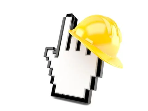 Hardhat with internet cursor Stock Illustration