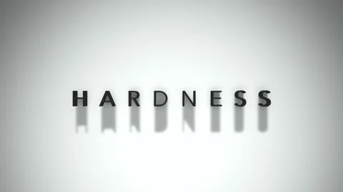 Hardness 3D title animation matte black text on a white background 스톡 동영상 300717694