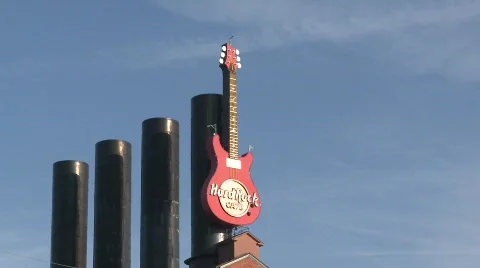 HardRock Cafe Guitar Stock Footage 649837