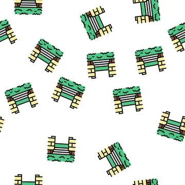 Hardscapes fence vector seamless pattern Stock Illustration