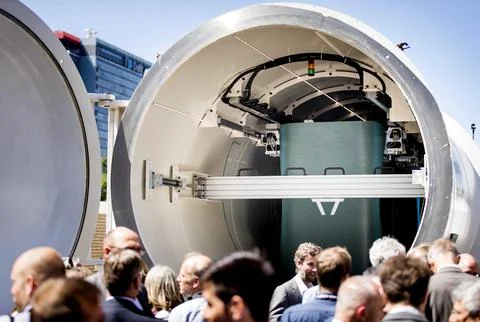 Hardt Hyperloop test facility in Delft, Netherlands - 27 Jun 2019 스톡 사진