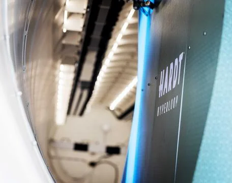 Hardt Hyperloop test facility in Delft, Netherlands - 27 Jun 2019 스톡 사진