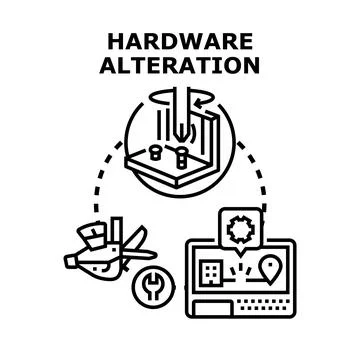 Hardware alteration concept for product development and customization 스톡 일러스트