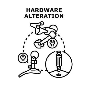 Hardware alteration concept for technical maintenance and repair Stock Illustration