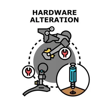 Hardware alteration concept for technical maintenance and repair Stock Illustration