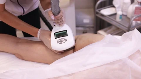 Hardware anti-cellulite massage. RF lifting procedure. Stock Footage 155162255