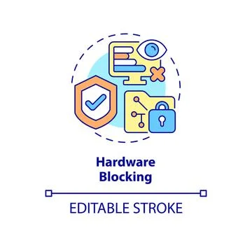 Hardware blocking concept icon 스톡 일러스트