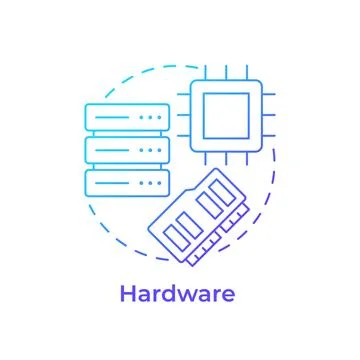 Hardware blue gradient concept icon Stock Illustration
