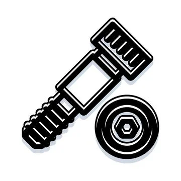 Hardware bolt and nut for construction assembly Stock Illustration