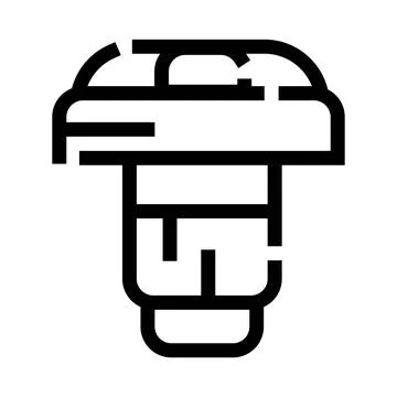 Hardware bolt or fastener line art icon Stock Illustration