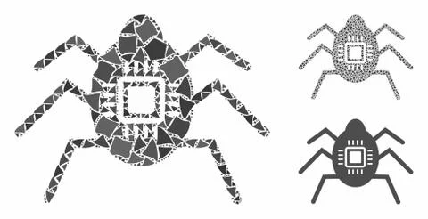 Hardware bug Composition Icon of Irregular Elements 库存插图