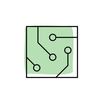 Hardware, chip with color shadow vector icon in hardware set 库存插图