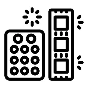 Hardware components, ram memory and ssd drive for upgrading computer イラスト素材