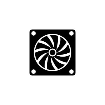 Hardware Computer Fan, PC Cooler Flat Vector Icon Illustrazione stock