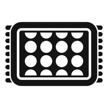 Hardware cpu containing many processing cores icon glyph Stock Illustration