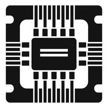 Hardware cpu icon simple . Chip circuit 库存插图