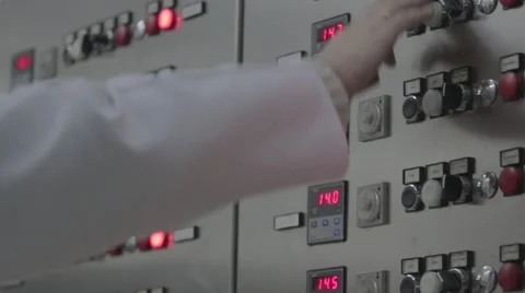 Hardware department - the control unit pannel of process Stock Footage 42995119