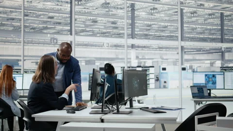 Hardware developers use neural network AI model to optimize microchip production Stock Footage 335880041