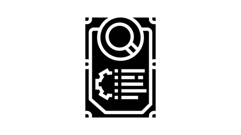 Hardware diagnosis repair computer glyph icon animation Stock Footage 326153402