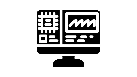 Hardware diagnosis repair computer glyph icon animation Stock Footage 326741865