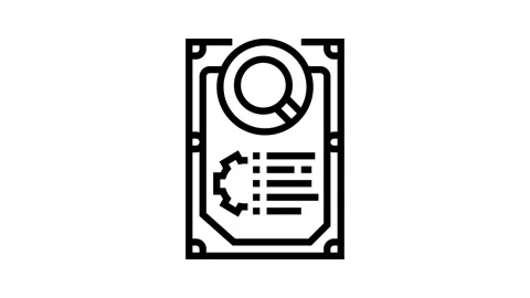 Hardware diagnosis repair computer line icon animation Stock Footage 326132443