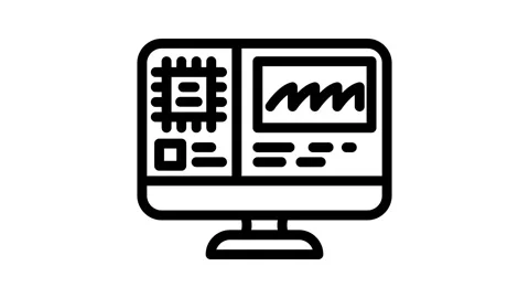 Hardware diagnosis repair computer line icon animation Stock Footage 326758591