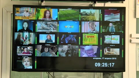 Hardware for digital television broadcasting Stock Footage 92212146