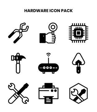 Hardware DuoTone Vector Icons Pack 스톡 일러스트