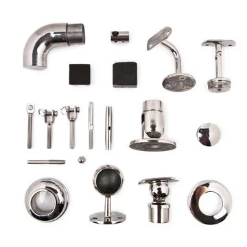 Hardware elements over isolated white background Fotos Stock