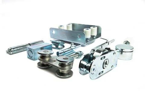 Hardware elements over isolated white background Fotos Stock