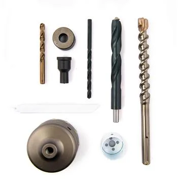 Hardware elements over isolated white background Fotos Stock