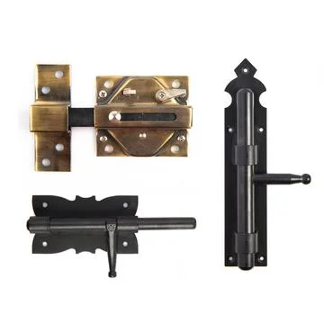 Hardware elements over isolated white background Stock Photos