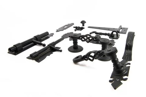 Hardware elements over isolated white background Stock Photos