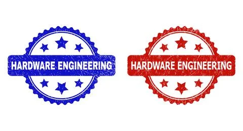 HARDWARE ENGINEERING Rosette Stamps with Rubber Texture Stock Illustration