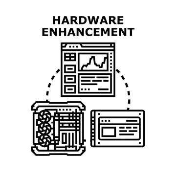 Hardware enhancement concept for improving computer performance Stock Illustration