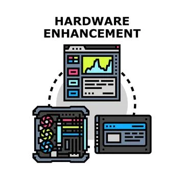 Hardware enhancement concept for improving computer performance Stockillustratie